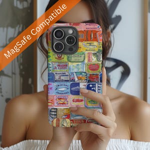 Iphone Sardine Case Magsafe Summer Collage Phone Case European Summer Phone Case Italian Summer MagSafe Phone Case Mosaic Phone Case