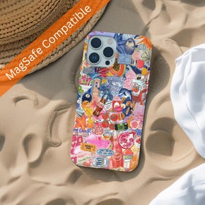 European Summer Preppy MagSafe Case, Italian Summer Collage MagSafe Phone Case, Mediterran Vacation Scrapbook, iPhone 15 14 13 Pro Max Plus