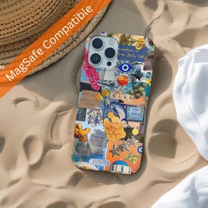 Italian Summer MagSafe Case, Beachy MagSafe Phone Case, Collage MagSafe Phone Case, Mediterran Vacation, iPhone 16 15 14 13 Pro Max Plus