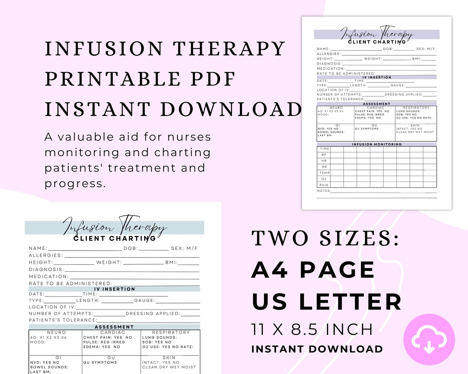 Infusion Therapy Charting, IV Hydration Assessment, IV Vitamin Therapy