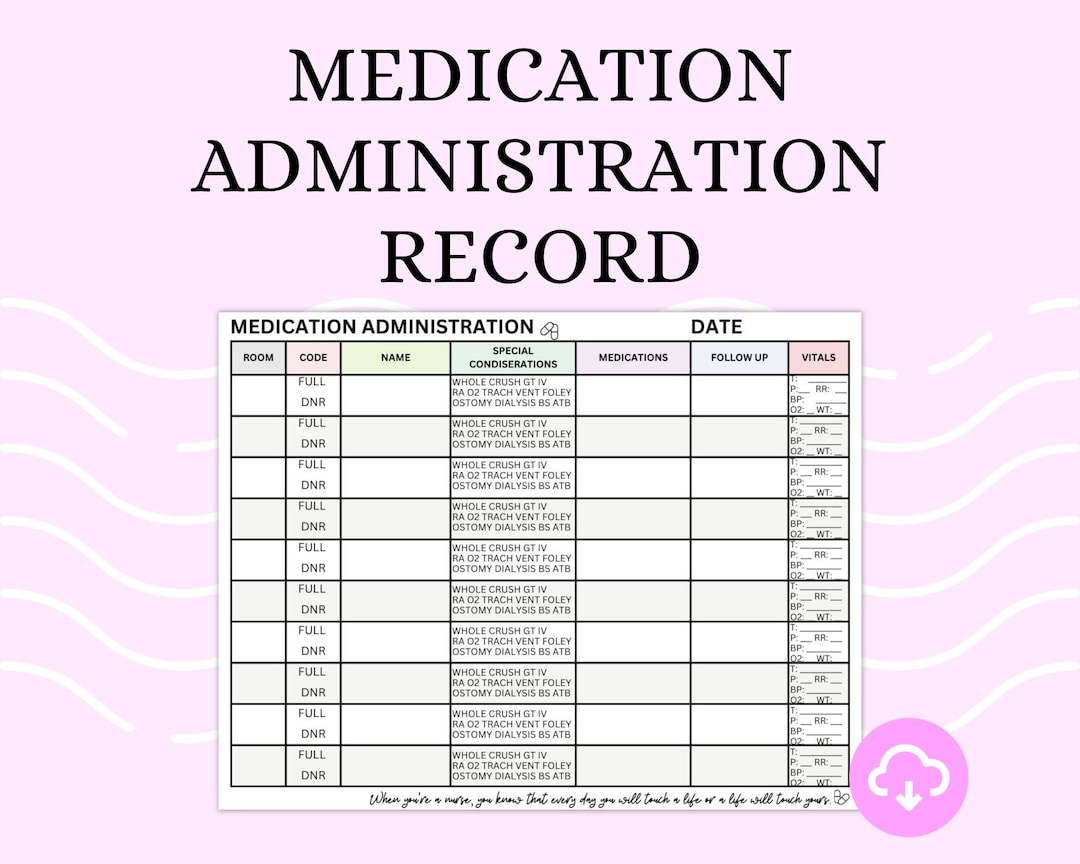 Medication Administration Record - Etsy