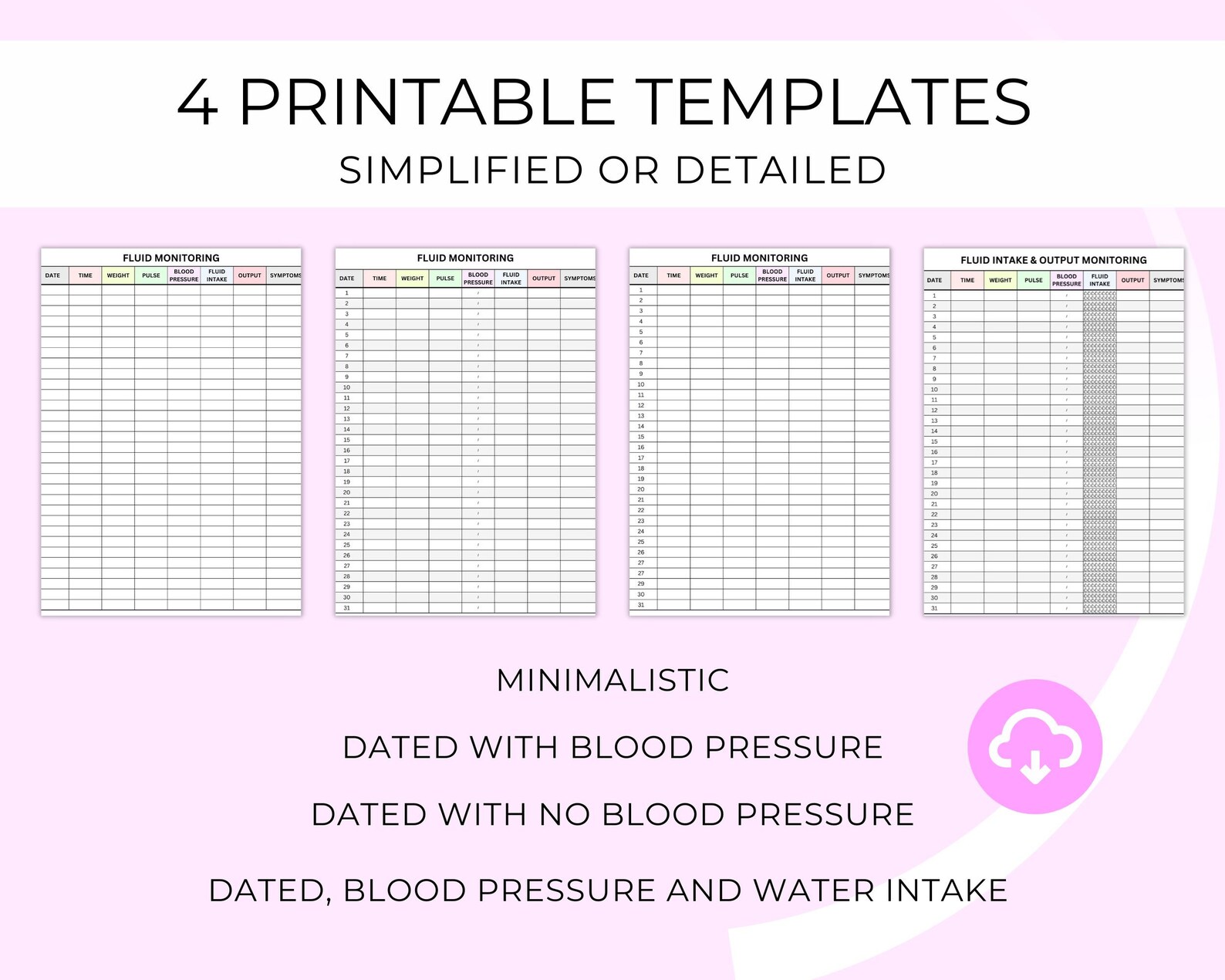 Fluid Intake and Output Monitoring Sheet - Etsy