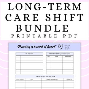 Long-Term Care Shift Bundle, Skilled Nursing Home Organizer, LVN LPN Nurse Bundle, Charge Nurse Checklist, Floor Nurse Brain, New Nurse Gift