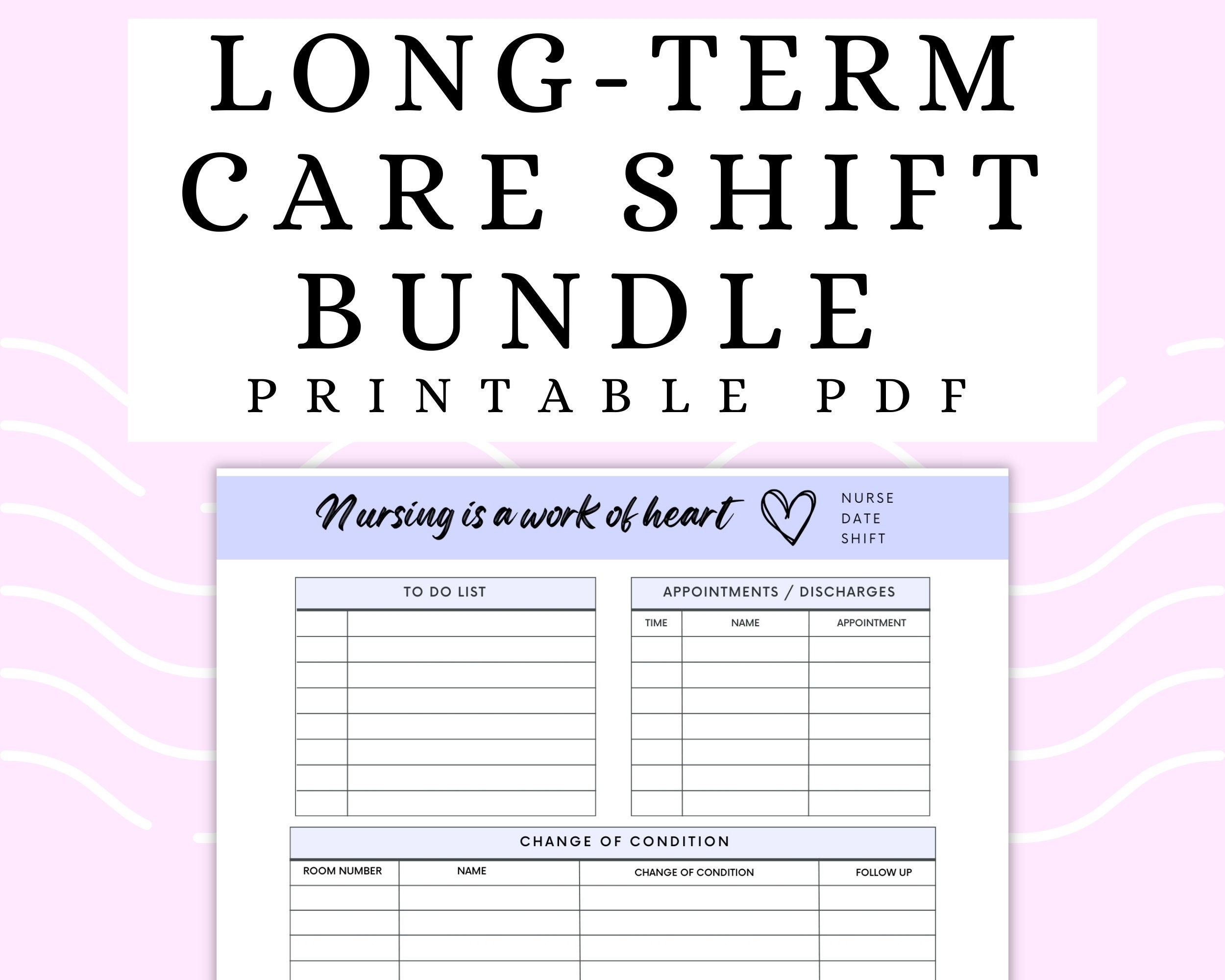 Long-Term Care Shift Bundle, Skilled Nursing Home Organizer, LVN LPN Nurse Bundle, Charge Nurse Checklist, Floor Nurse Brain, New Nurse Gift
