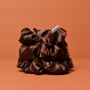Satin Scrunchie| Cocoa Brown, Hair Scrunchie in Cocoa Brown