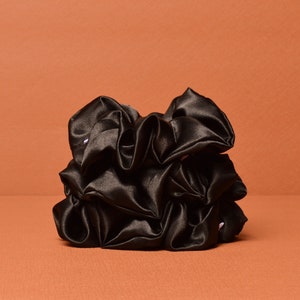 Satin Scrunchie| Onyx, Hair Scrunchie in Black