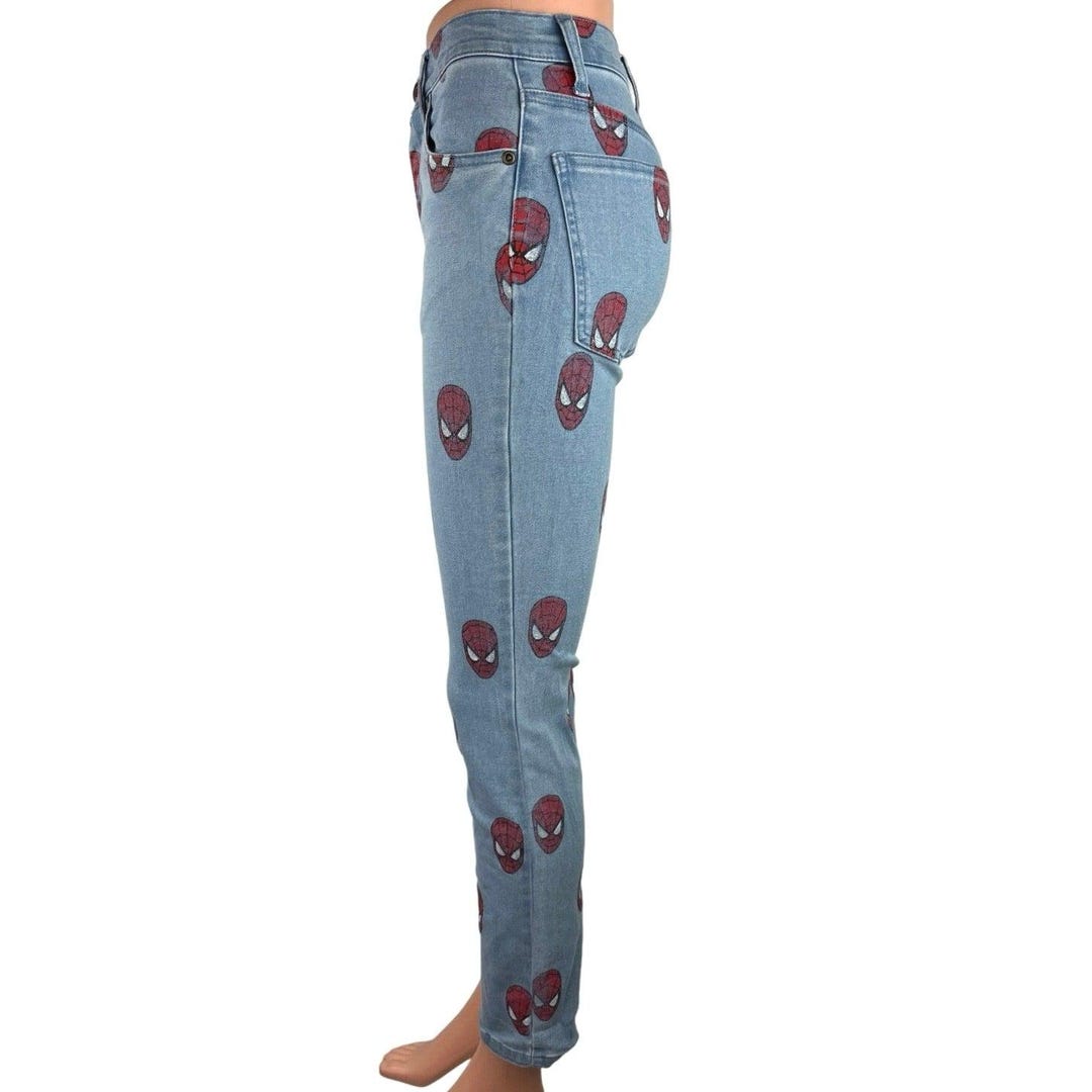 Cakeworthy Marvel Collection Spider Man Boyfriend Mid Rise Skinny Denim ...