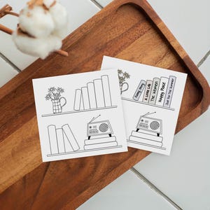 Mini-Bücherregal-Lesejournal: Taschenlesezeichen-Tracker-Karten zum Ausdrucken (Digitaler Download PDF) - 10 Bücher - 3 in x 3 in-Karte
