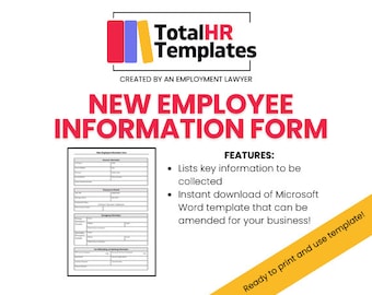Employee Onboarding TemplateNew Employee Checklist HR Template Employee Checklist New Hire Packet Employee - Lawyer Drafted