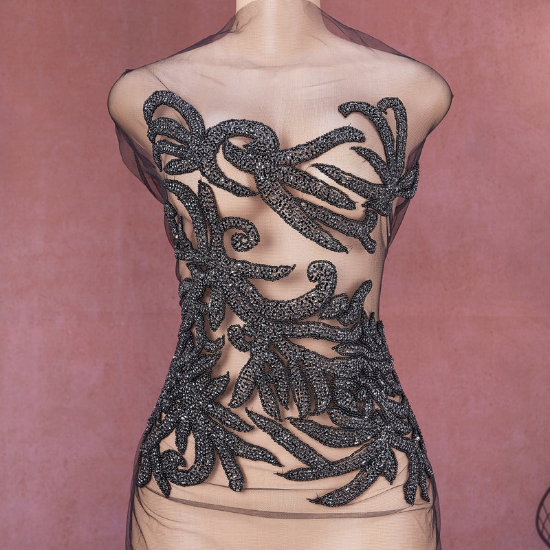 RHINESTONE EMBELLISHED SUNDRESS IN BLACK