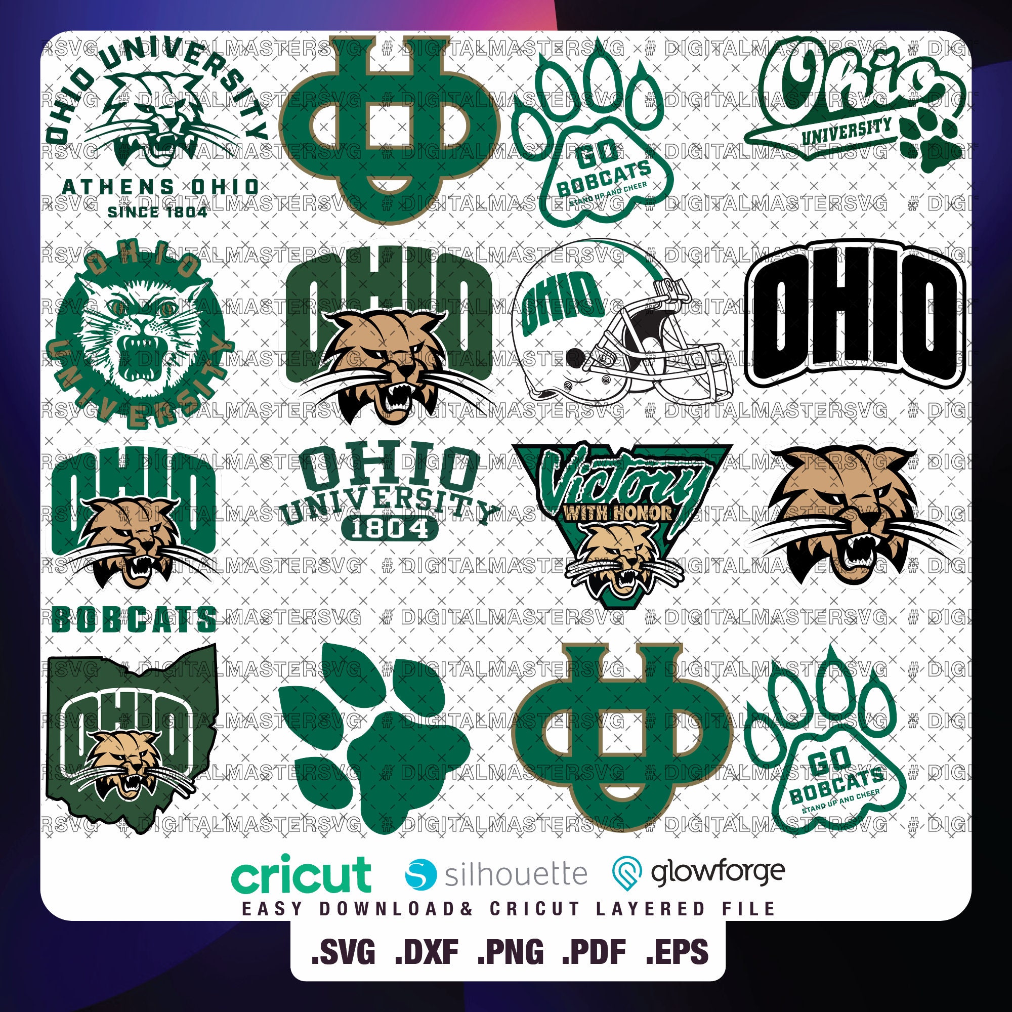 Team 18 Ohio, University SVG, Bobcats SVG, College, Athletics, Football
