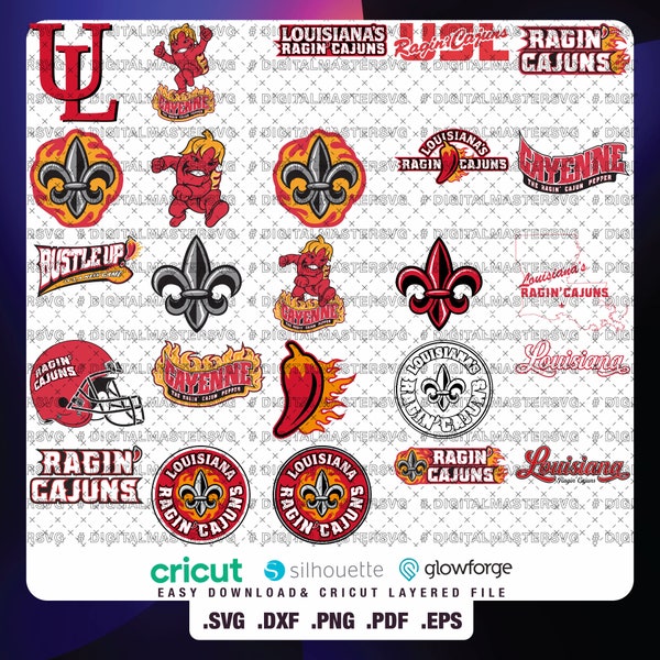 Team 21 - Ragin Cajuns SVG, Louisiana SVG, College, Leichtathletik, Fußball, Basketball, Universität, Mama, Papa, Spieltag, einfacher Download