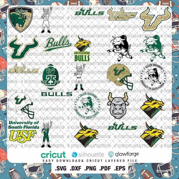 Team 25 - South Florida University SVG, Bulls SVG, College, Athletics, USF, Football, Basketball, University, Mom, Dad, Easy Download