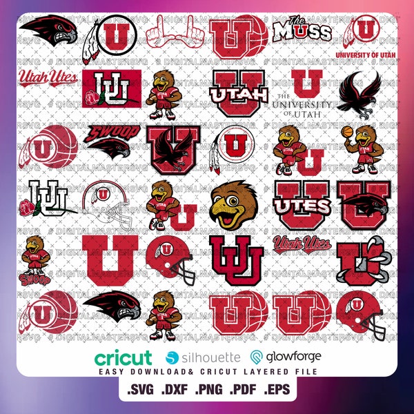 Team 33 - Utah University SVG, Utes SVG, College, Athletics, Football, Basketball, Mom, Dad, Game Day, Easy Download