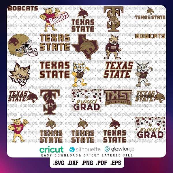 Team 28 - Texas State University SVG, Bobcats SVG, College, Athletics, Football, Basketball, TXST, Mom, Dad, Game Day, Easy Download