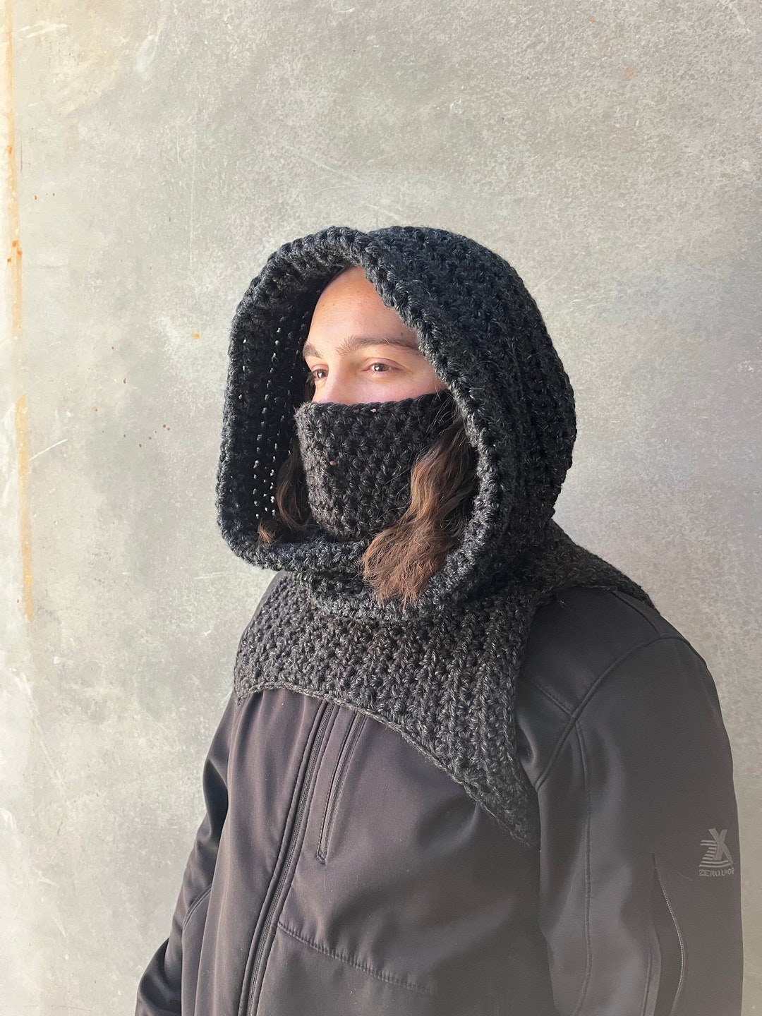Custom Matrix Hood With Cowl Neck, Winter Hood, Sci Fi Fashion Hood ...