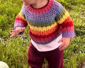 Suéter arcoíris personalizado, tallas desde niño hasta adulto, a juego para mamá e hija.