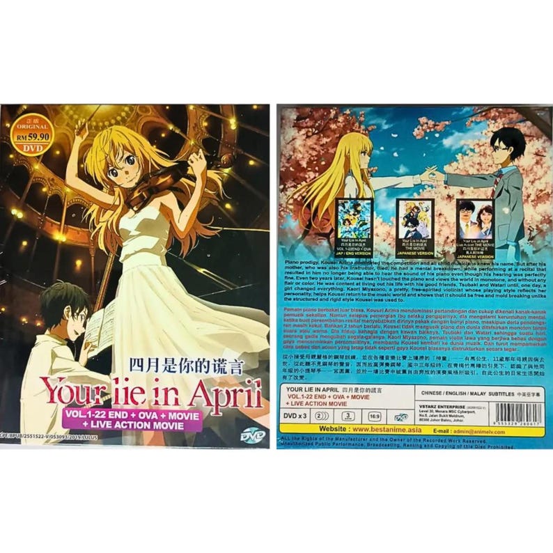 Your Lie in April (episode 1-22 END) Complete Boxset Anime DVD [english
