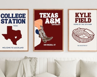 Impresión de pared de Texas A&M Estación Kyle Field-Aggie-College