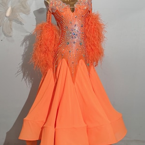 pink and orange feather dress Rent Self-Portrait Orange Dress UK 10