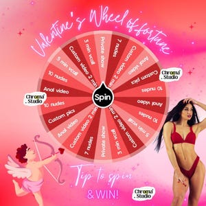 Onlyfans Tip Game | 2 Valentines Day Spin The Wheel for Onlyfans Fansly Model | Onlyfans VDay Promo Tip Games | Canva Free Download Template
