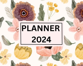 Printable Calendar 2024 | Monthly Planner 2024 | | Monday & Sunday Start |Download | Digital PDF | Monthly Calendar | Daily To-Do | Notes