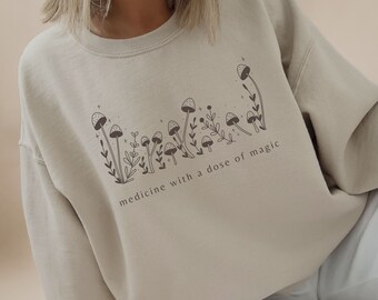 Mushroom Sweater, Boho Shirt, Women Sweatshirt, Spiritual Pullover, Gifts, Indie Clothing, Hippie Shirt, Magic Mushroom, Festival Clothes