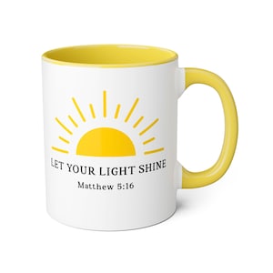Let your Light Shine Mug | Bible Quotes | Christian Gift | Matthew 5:16 | Uplifting Bible Verse | Jesus | Religious Present | Christianity