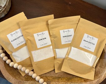 Homemade laundry detergent sample packs.