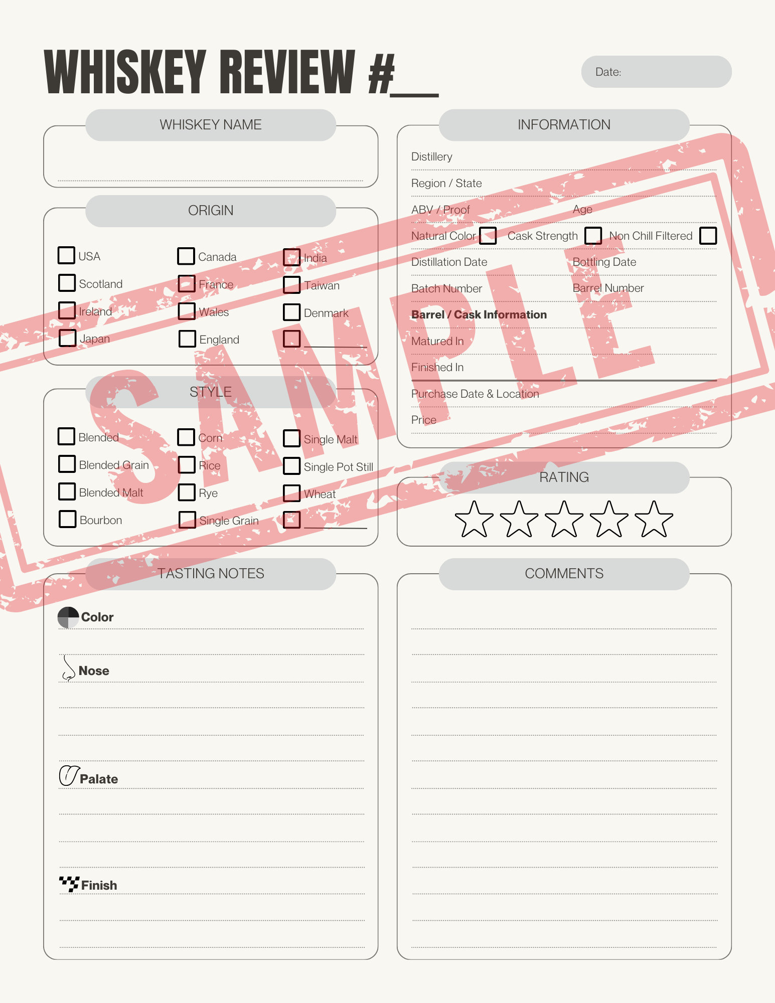 The Ultimate Whiskey Tasting Journal - Connoisseur's Choice for Tasting ...