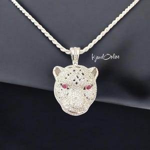 Striking Iced-Out CZ Panther Pendant | 925 Sterling Silver | Bold Urban Necklace | Hip Hop Gift For Him
