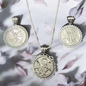 Mexican 50 Pesos 925 Silver Coin Pendant | 1821- 1921  Libertad Necklace | Men & Women’s Statement Piece