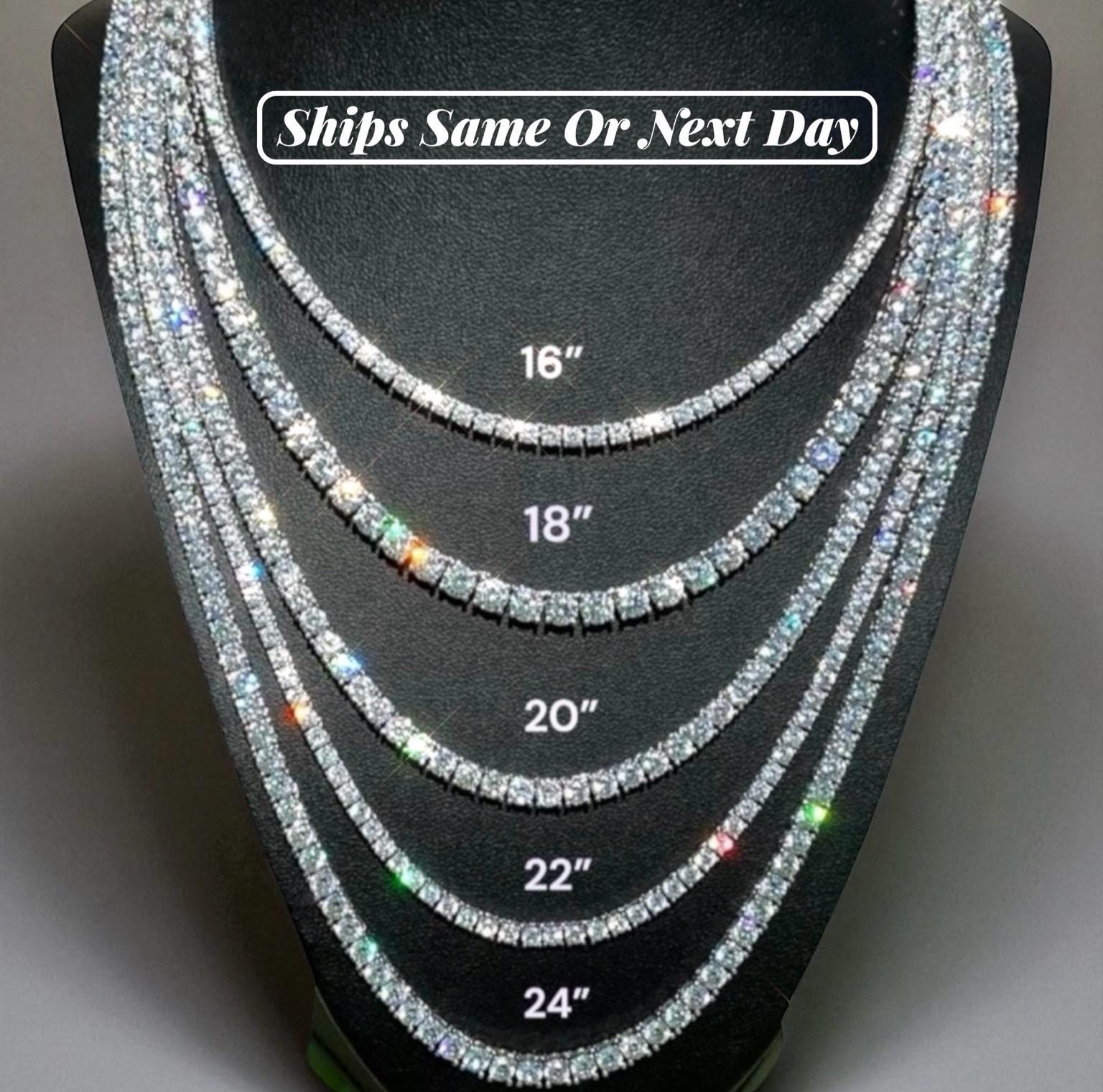 Tennis Chain Real Solid 925 Sterling Silver | Iced Out CZ Necklace