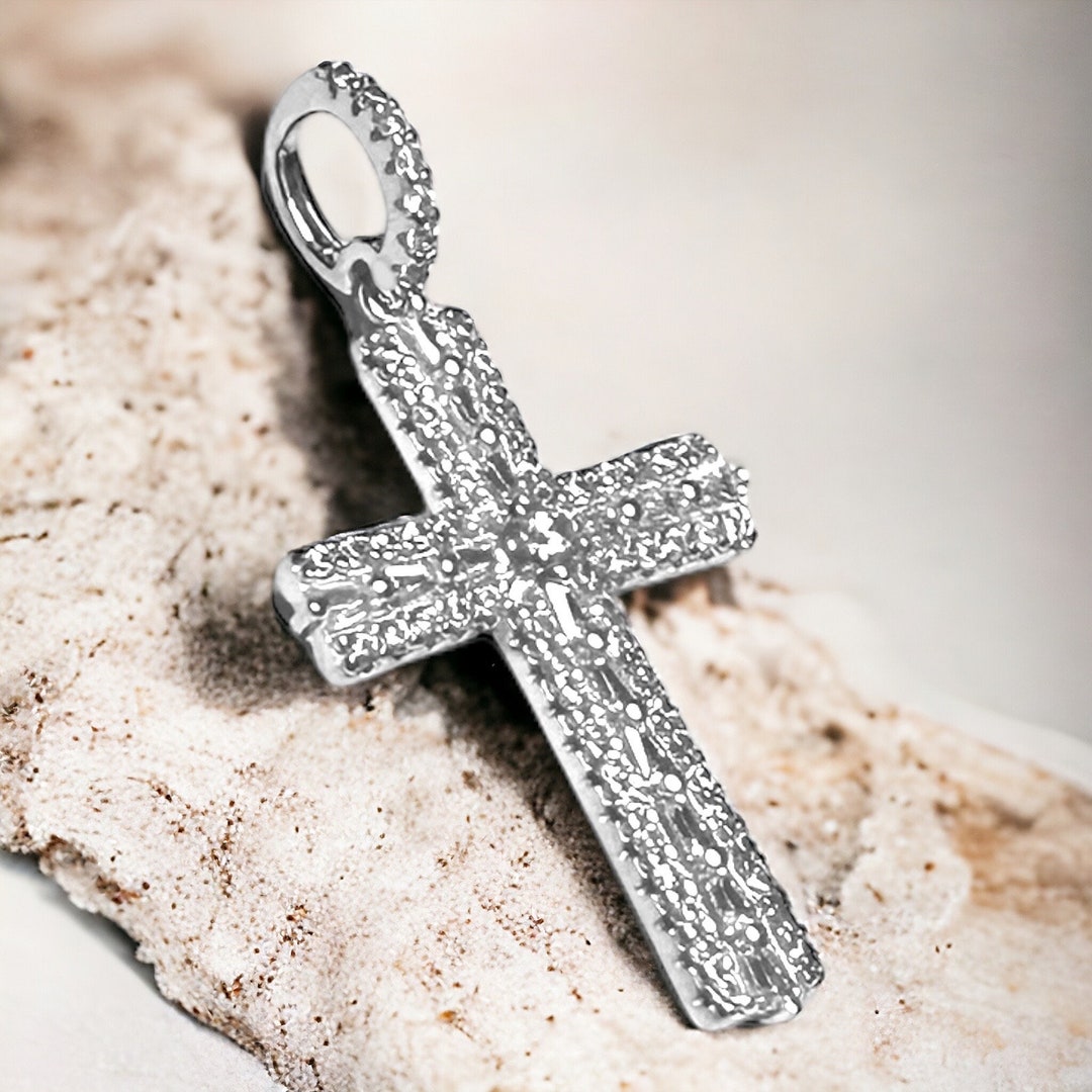 Cross Pendant, Cubic Zirconia Cross, 925 Sterling Silver - Etsy