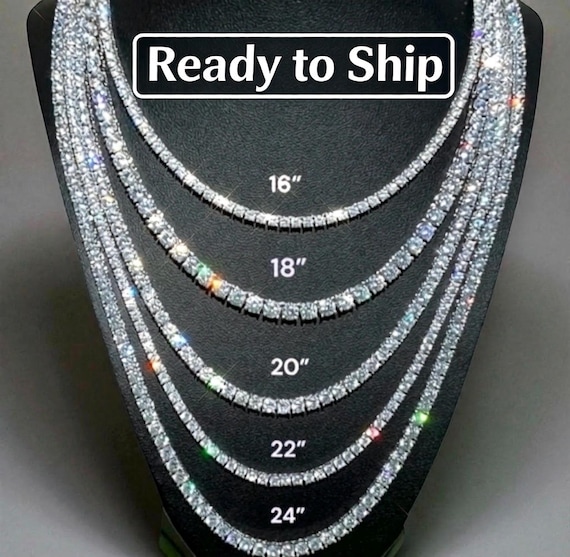 Tennis Chain Real Solid 925 Sterling Silver | Iced Out CZ Necklace