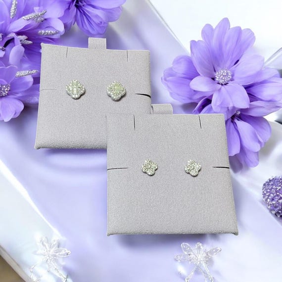 Elegant Moissanite Clover Stud Earrings, VVS1 D Moissanite in 925 Sterling Silver, Four Leaf Clover Design, Perfect Gift for Her
