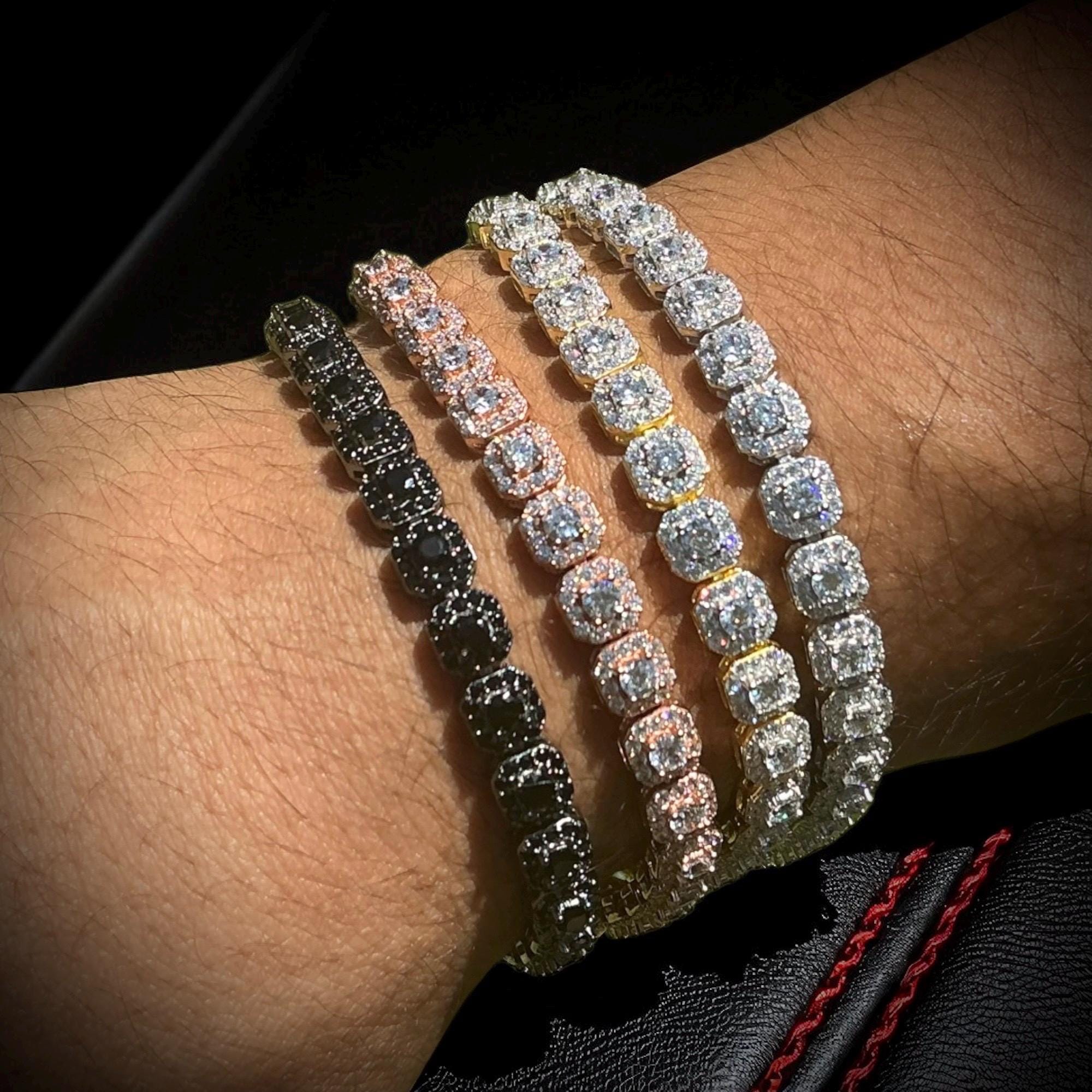 6mm Diamond CZ Ice Cube Tennis Bracelet | 925 Sterling Silver Hip
