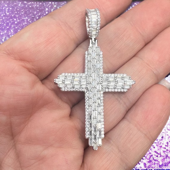 Men's 925 Silver Italy Virgin Mother Mary cz Cz VVS W Gold Pendant Rope Chain Men's 925 Silver Italy Virgin Mother Mary cz Cz VVS W Gold Pendant Rope Chain