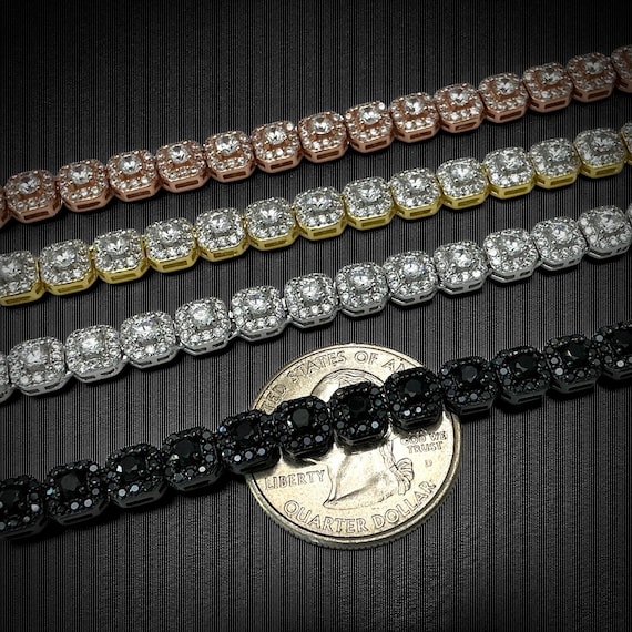 6mm Cubic Zirconia Necklace/ Iced Out Ice Cube Tennis Chain/ Solid