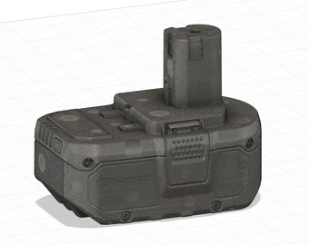 Escaneo 3D de la batería Ryobi de 18 V / Modelo de referencia CAD / STL + OBJ / Ingeniería inversa y diseño de accesorios