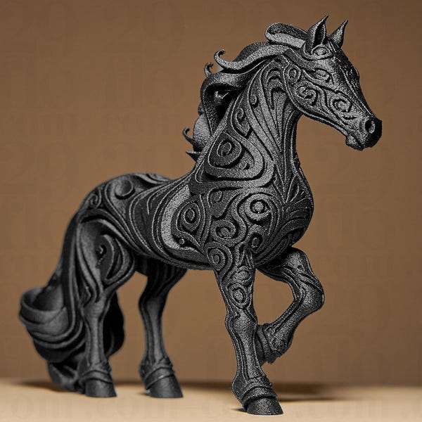 Sculpture de cheval mystique - Décoration d'intérieur élégante