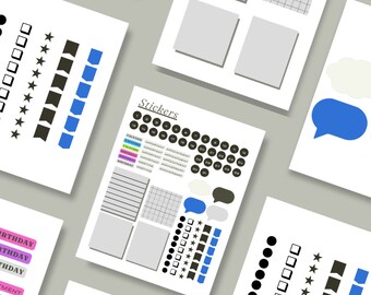Aesthetic + Minimalist Digital Stickers for Digital Planners