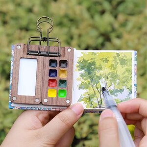 Double-sided Watercolor Mini Paint Palette With Magnetic Removable