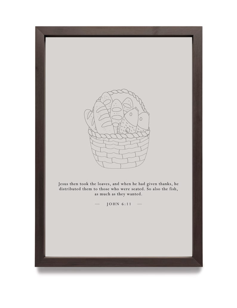 John 6:11 | Jesus Feeds the 5000 | Minimalist Christian Home Decor - Etsy