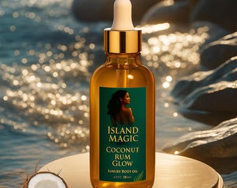 Huile pour le corps Glow Luxe à la noix de coco et au rhum - 4 oz