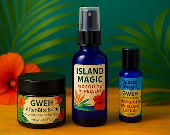 Natürliches Mückenschutz-Reiseset | DEET-Freies Outdoor Schutz-Set | Körperbutter, Spray & beruhigender Balsam | GWE von Island Magic