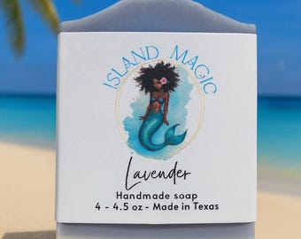 Pain de savon artisanal à la lavande : magie des îles au beurre de karité
