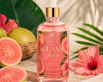 Guaven-Gelee-Körperöl | Tropisches Guaven-Körperöl | Duftöl mit Passionsfrucht- und Zitrusnoten | Feuchtigkeitsspendendes Hautöl | Inspiriert von Jamaika | 120 ml