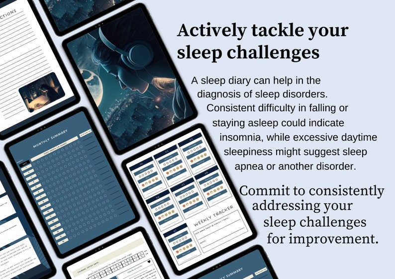 Sleep Like a Baby Printable Sleep Journal + Bedtime Routines Ebook Blue ...