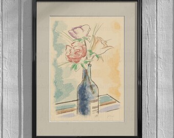 Flowers, Watercolors, Original R.P.M.S. Digital Artwork, Digital Prints Download, Digital Download Wall Print, Wall Deco, Printable Art